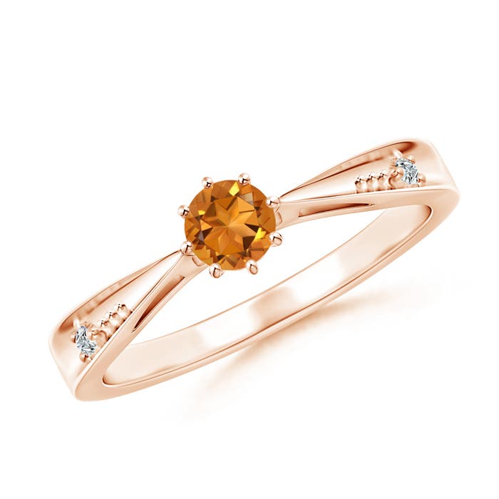 AAA - Citrine / 0.24 CT / 14 KT Rose Gold