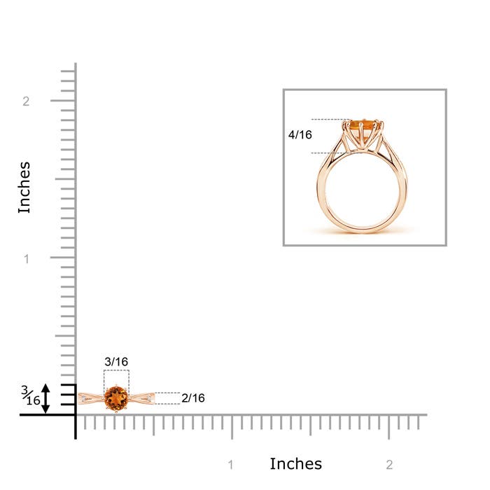 AAAA - Citrine / 0.24 CT / 14 KT Rose Gold