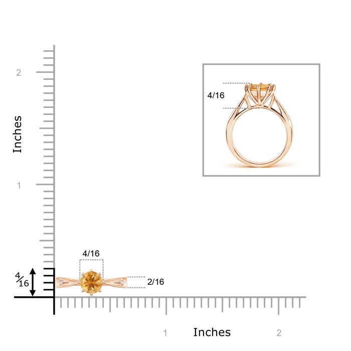 A - Citrine / 0.47 CT / 14 KT Rose Gold