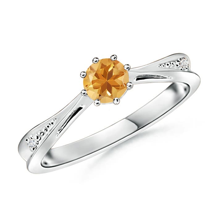 A - Citrine / 0.47 CT / 14 KT White Gold