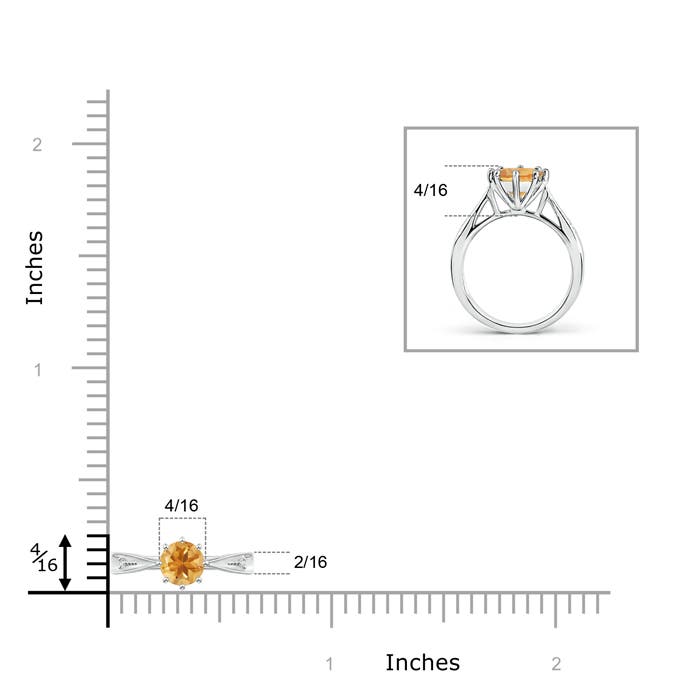 A - Citrine / 0.47 CT / 14 KT White Gold