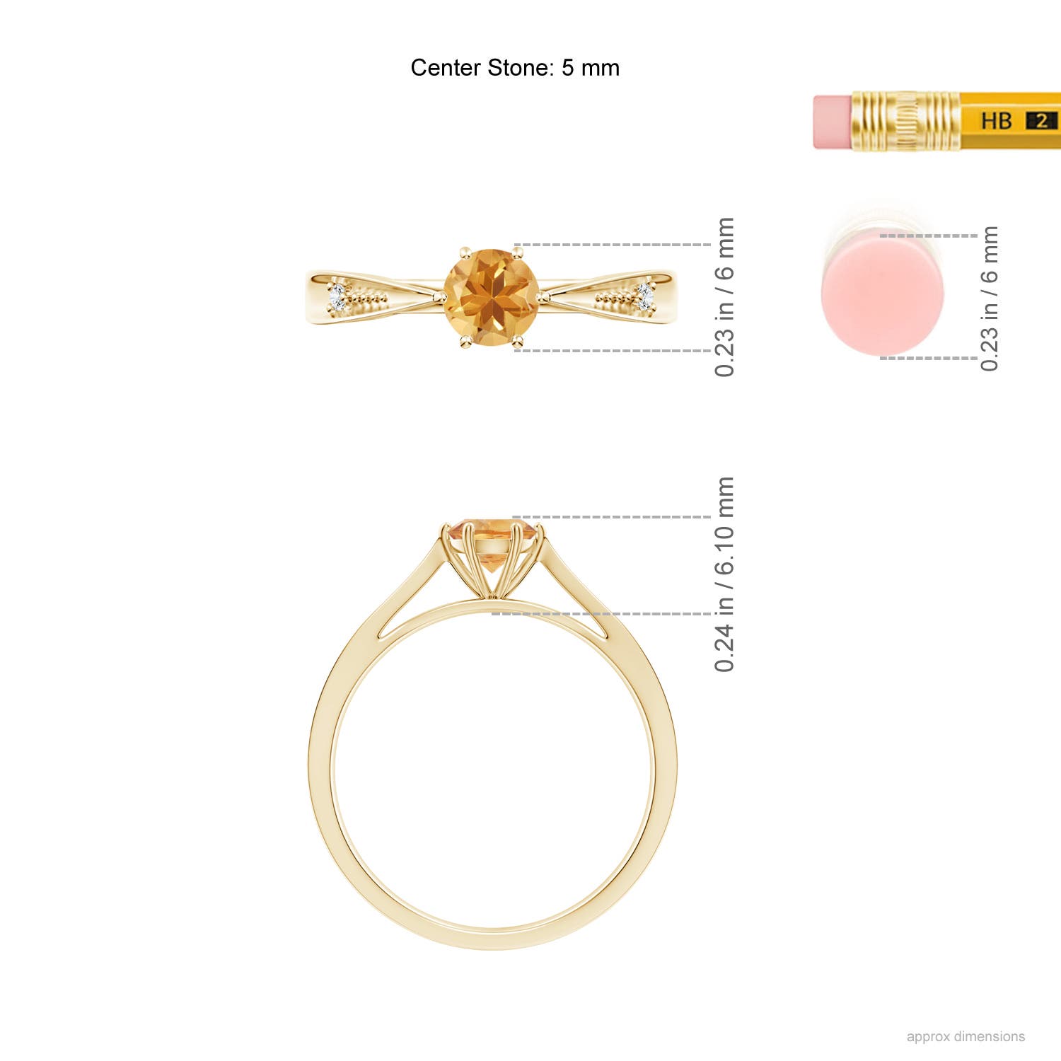 A - Citrine / 0.47 CT / 14 KT Yellow Gold