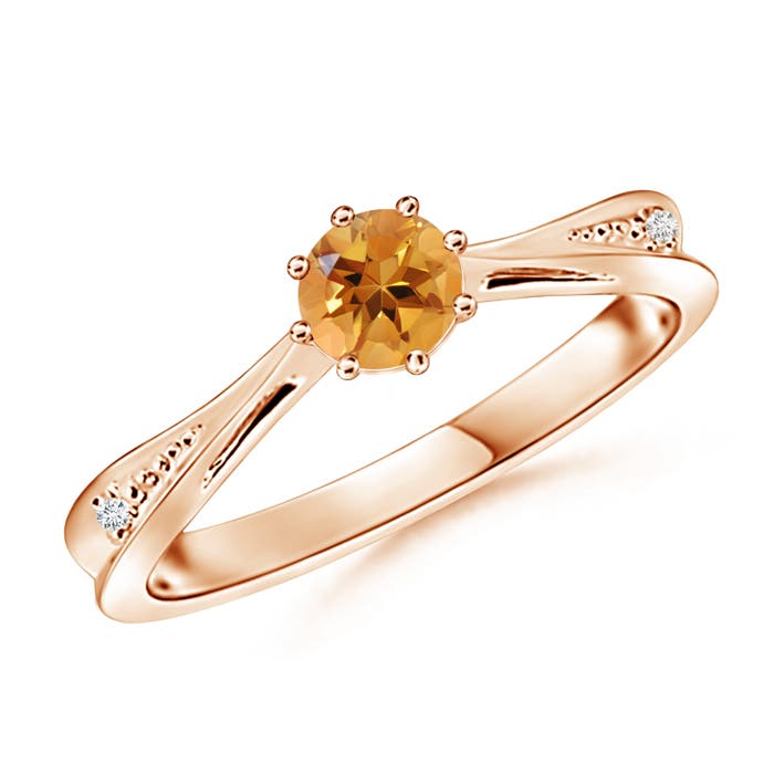 AA - Citrine / 0.47 CT / 14 KT Rose Gold