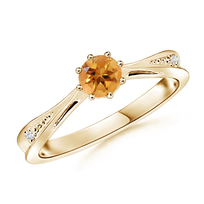 AA - Citrine / 0.47 CT / 14 KT Yellow Gold