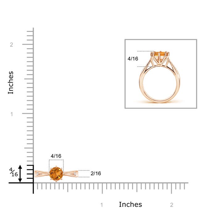 AAA - Citrine / 0.47 CT / 14 KT Rose Gold