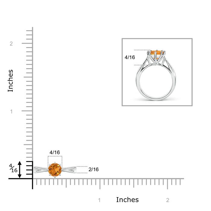 AAA - Citrine / 0.47 CT / 14 KT White Gold