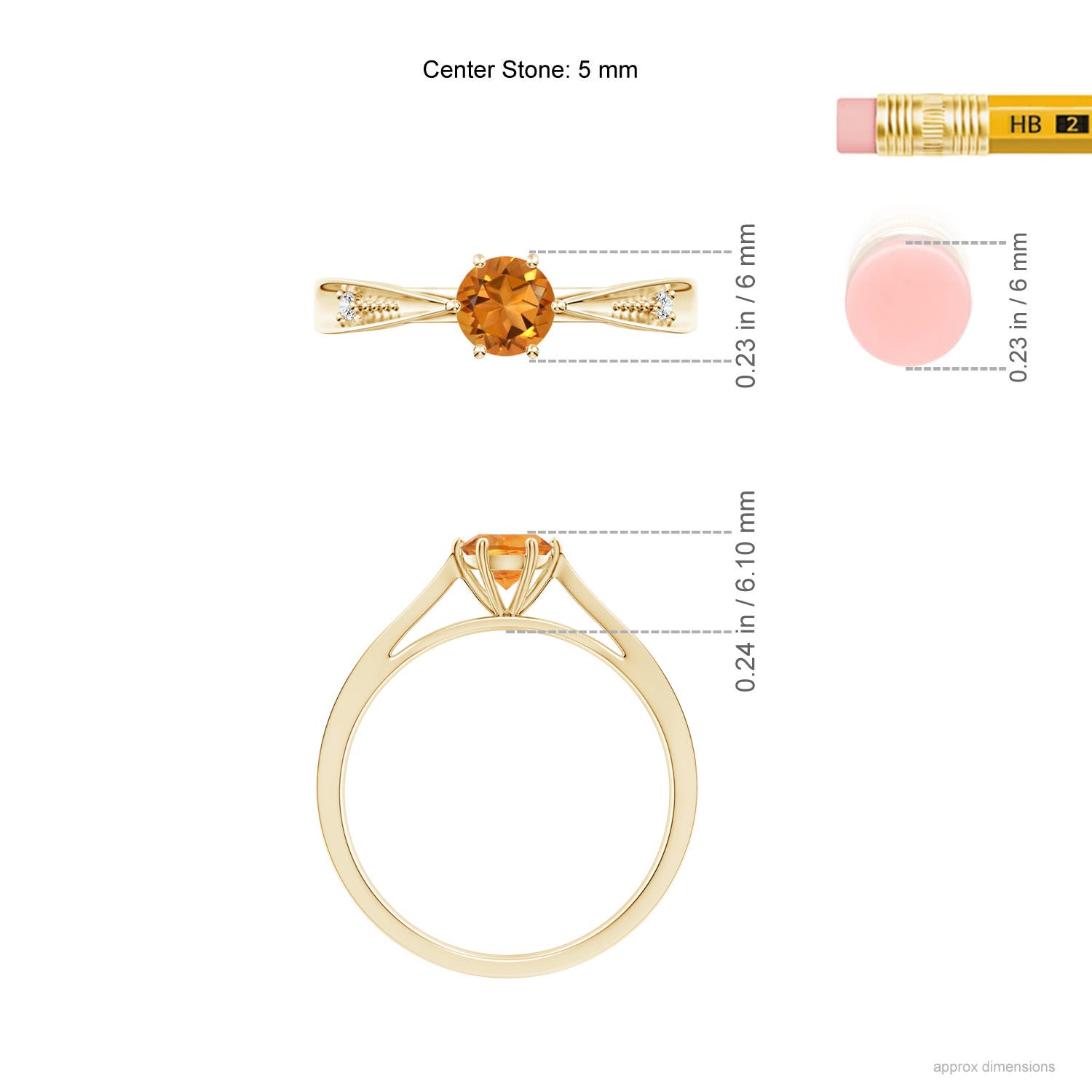 AAA - Citrine / 0.47 CT / 14 KT Yellow Gold