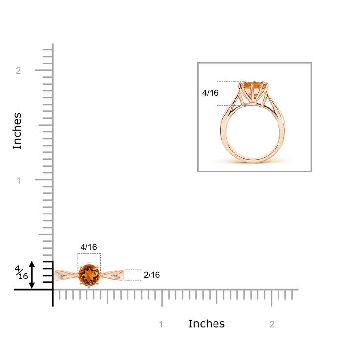 AAAA - Citrine / 0.47 CT / 14 KT Rose Gold