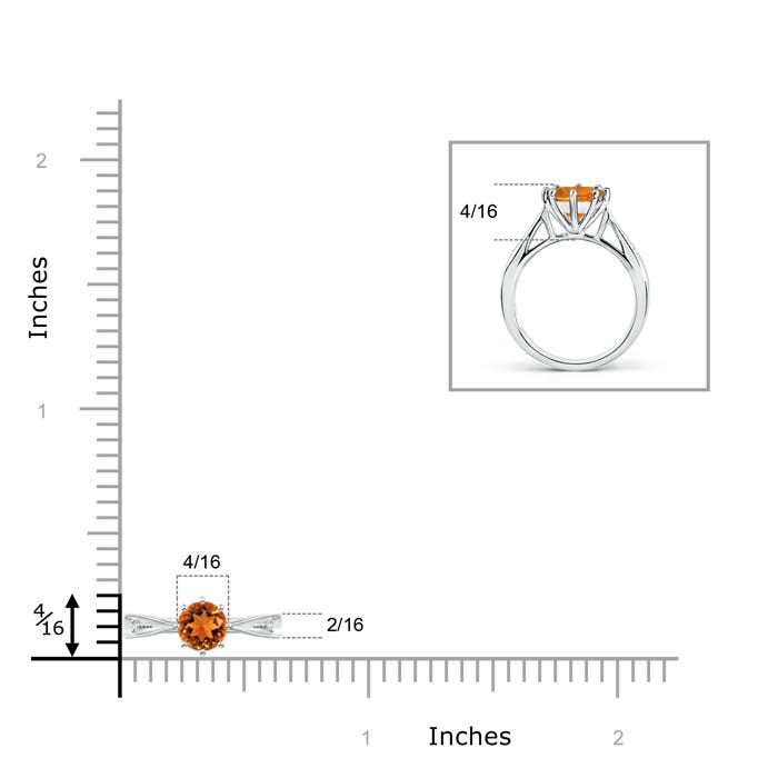 AAAA - Citrine / 0.47 CT / 14 KT White Gold