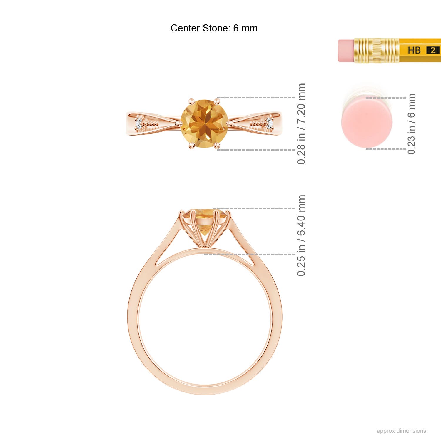 A - Citrine / 0.72 CT / 14 KT Rose Gold