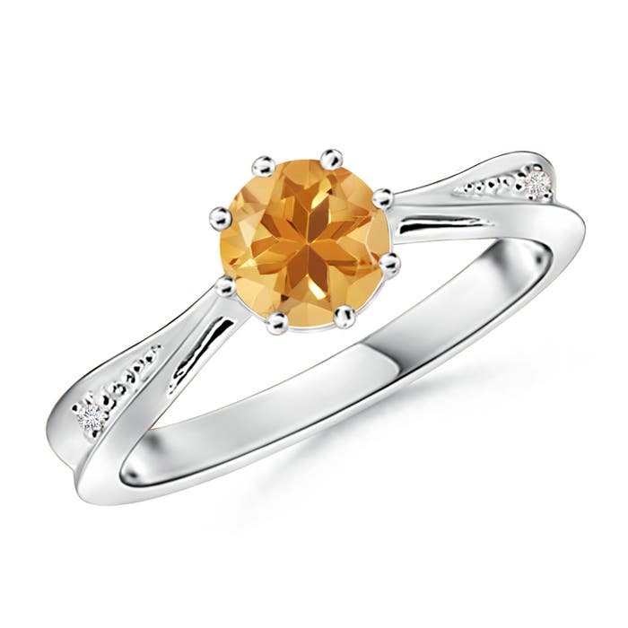 A - Citrine / 0.72 CT / 14 KT White Gold