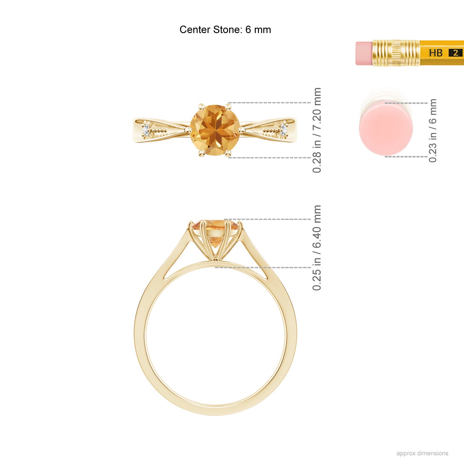 A - Citrine / 0.72 CT / 14 KT Yellow Gold