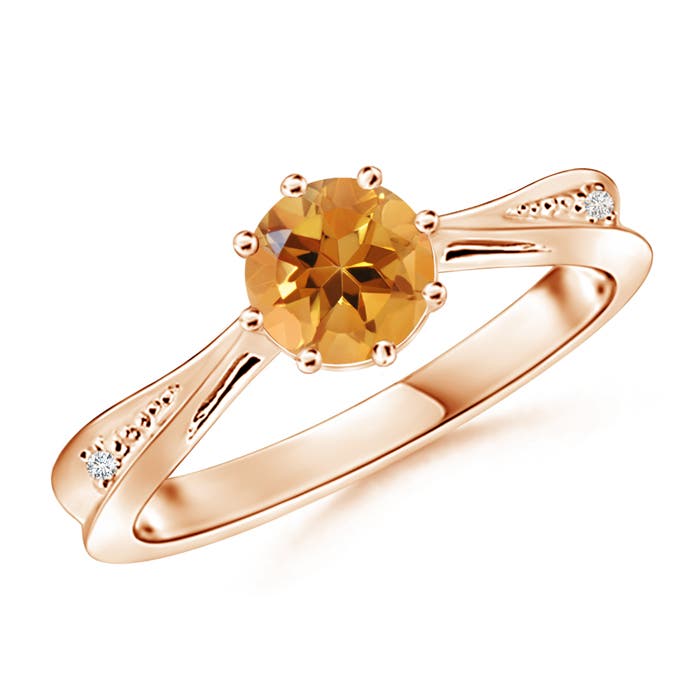 AA - Citrine / 0.72 CT / 14 KT Rose Gold