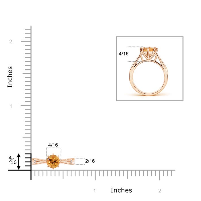 AA - Citrine / 0.72 CT / 14 KT Rose Gold