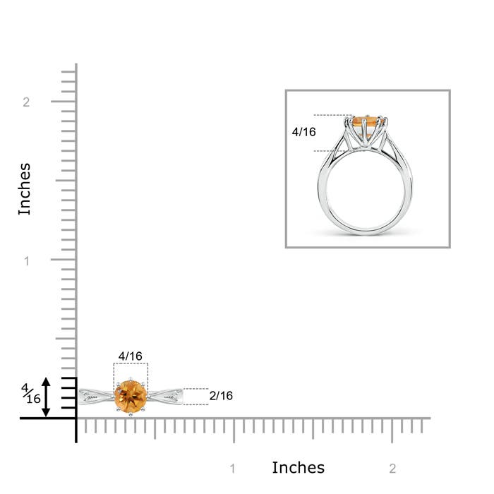 AA - Citrine / 0.72 CT / 14 KT White Gold