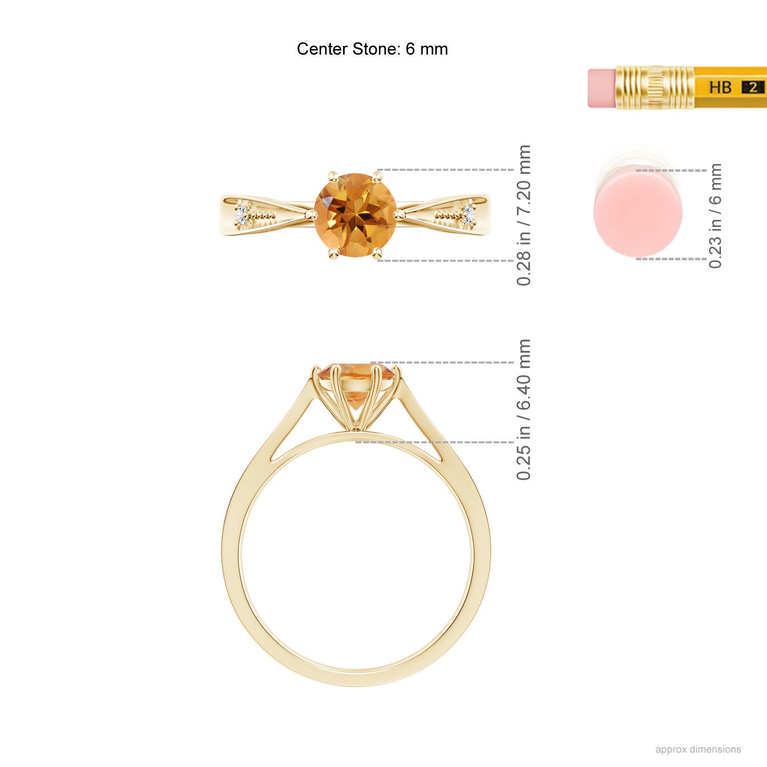 AA - Citrine / 0.72 CT / 14 KT Yellow Gold