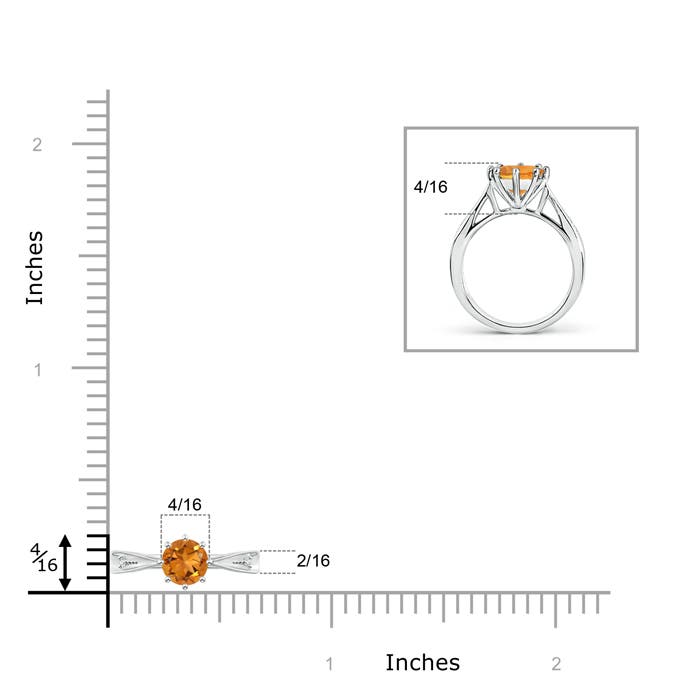 AAA - Citrine / 0.72 CT / 14 KT White Gold