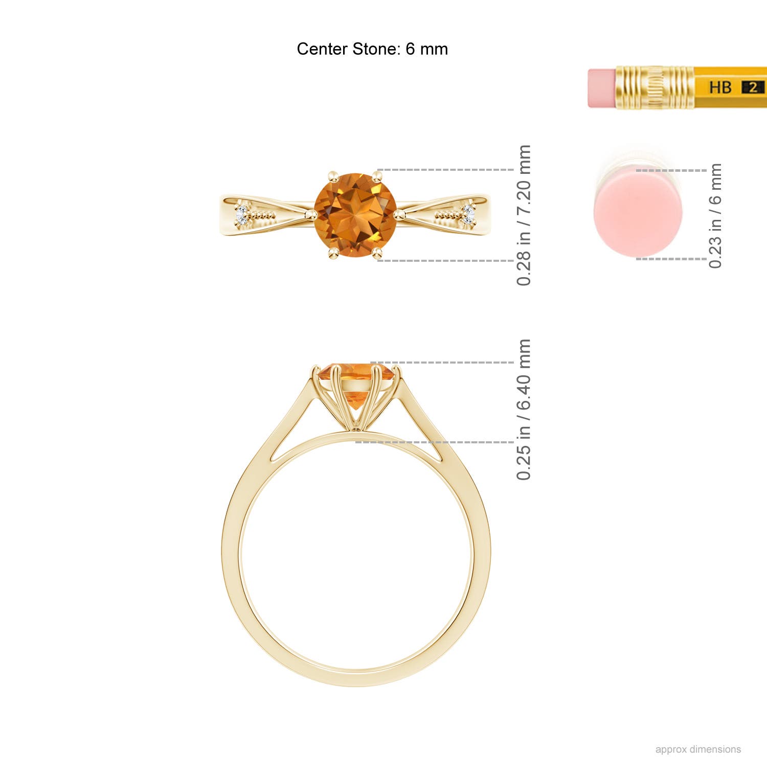 AAA - Citrine / 0.72 CT / 14 KT Yellow Gold