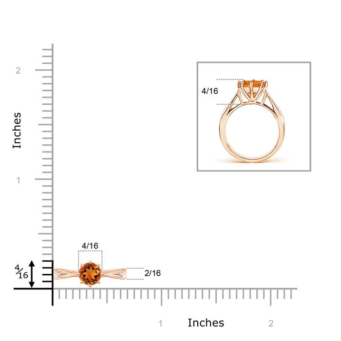 AAAA - Citrine / 0.72 CT / 14 KT Rose Gold