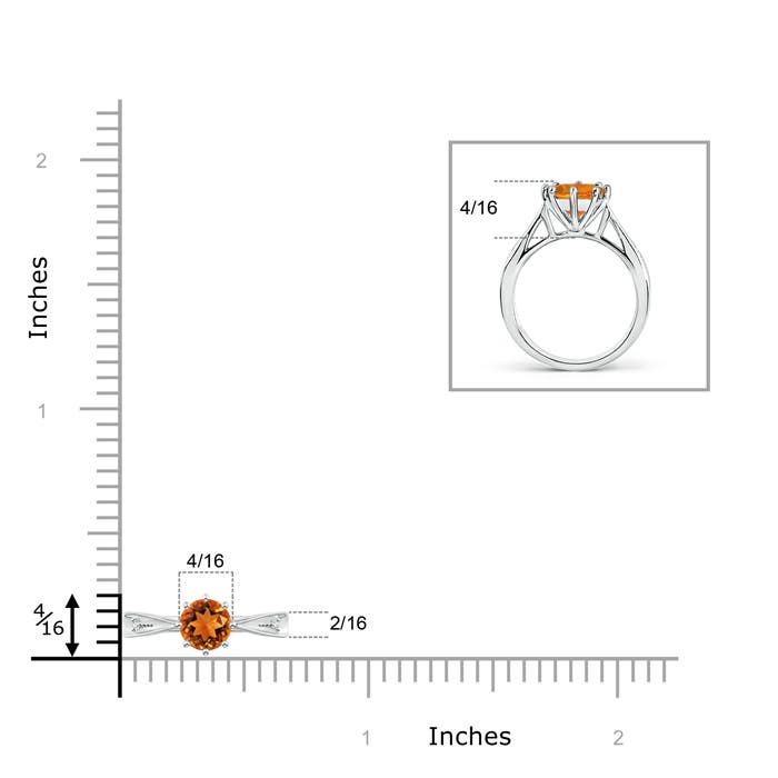 AAAA - Citrine / 0.72 CT / 14 KT White Gold