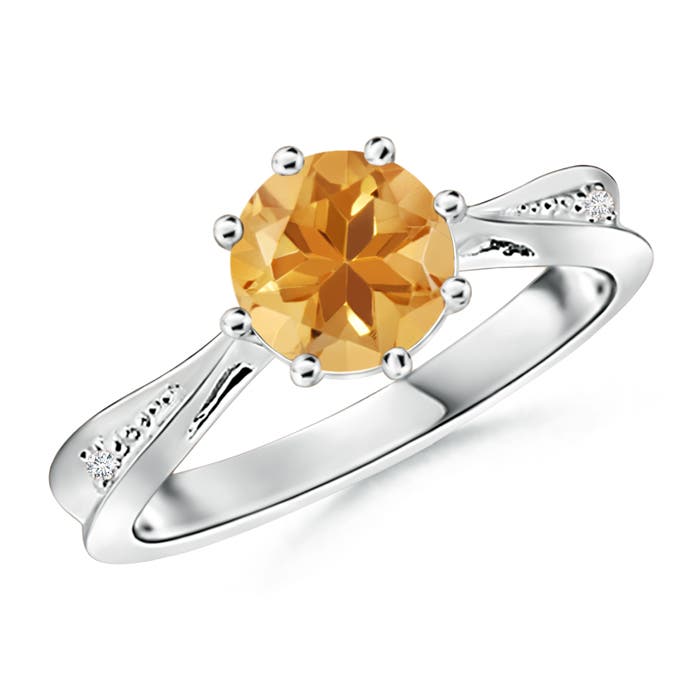 A - Citrine / 1.28 CT / 14 KT White Gold