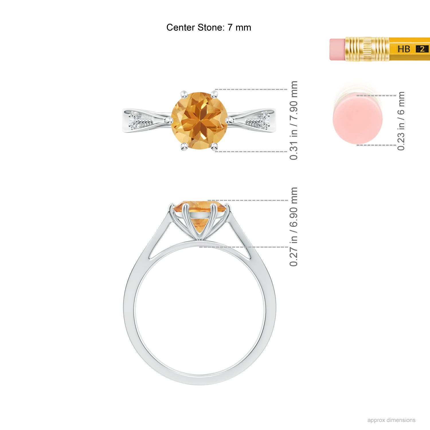 A - Citrine / 1.28 CT / 14 KT White Gold