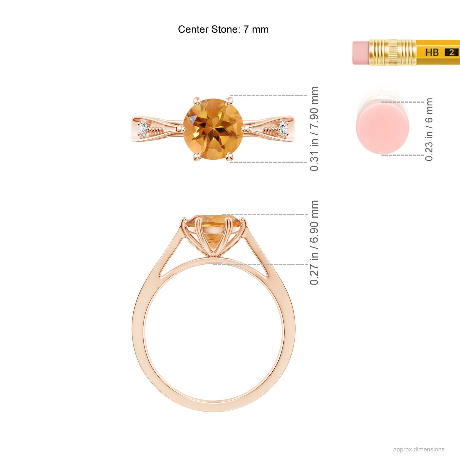 AA - Citrine / 1.28 CT / 14 KT Rose Gold