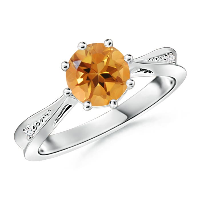 AA - Citrine / 1.28 CT / 14 KT White Gold