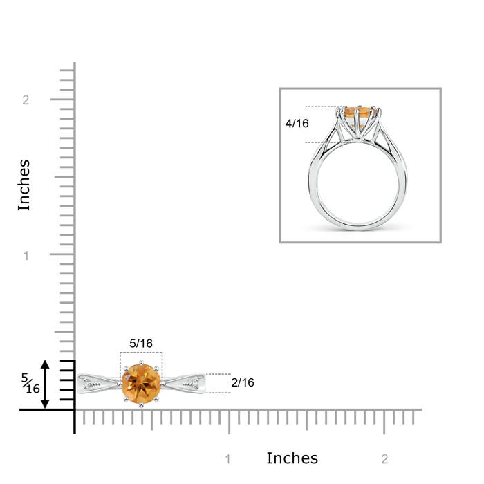 AA - Citrine / 1.28 CT / 14 KT White Gold