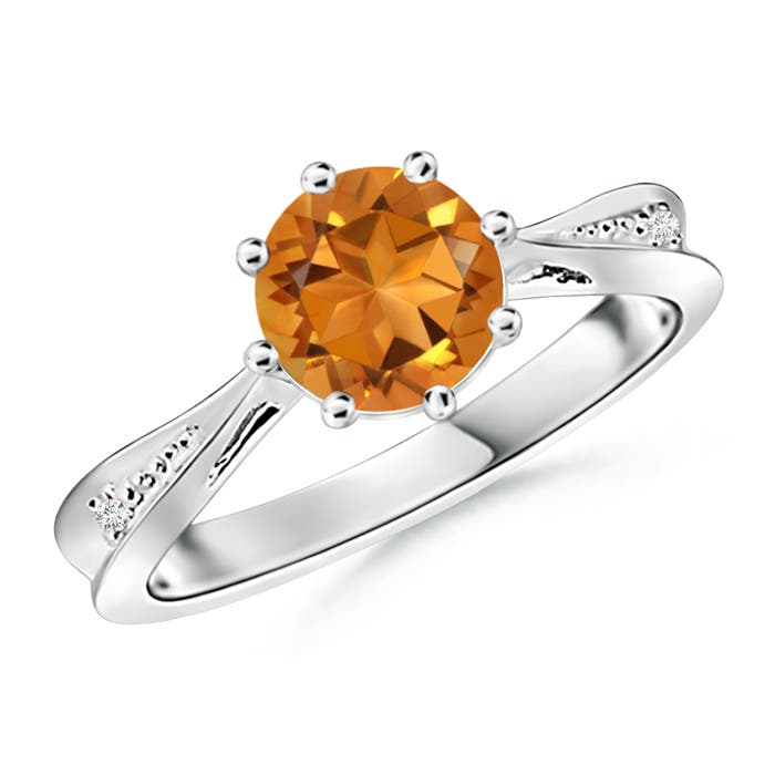 AAA - Citrine / 1.28 CT / 14 KT White Gold