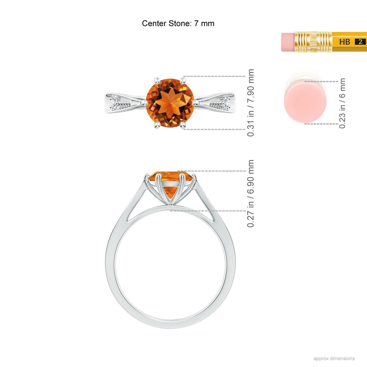 AAAA - Citrine / 1.28 CT / 14 KT White Gold