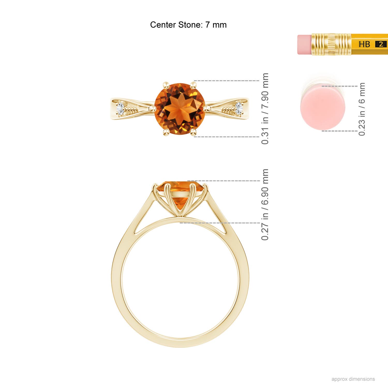 AAAA - Citrine / 1.28 CT / 14 KT Yellow Gold