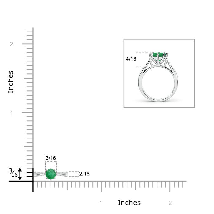 A - Emerald / 0.25 CT / 14 KT White Gold