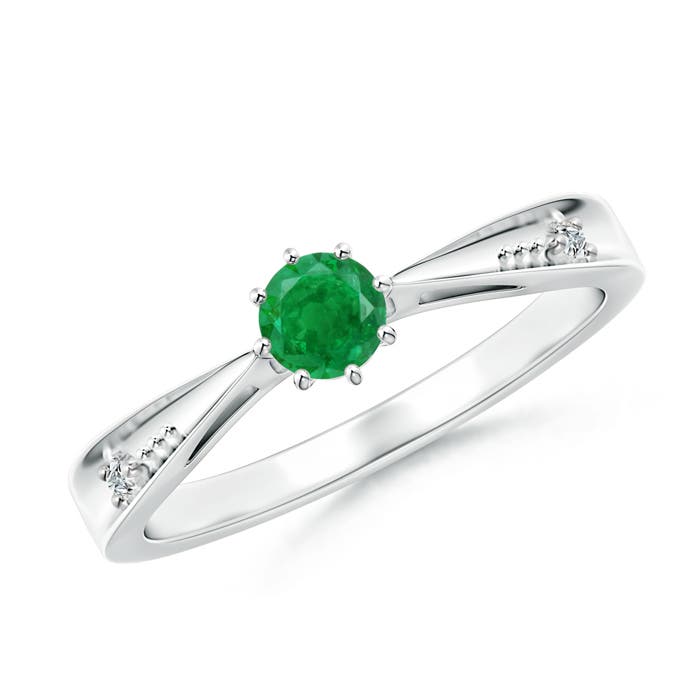 AA - Emerald / 0.25 CT / 14 KT White Gold