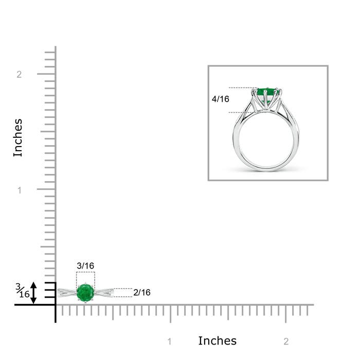 AA - Emerald / 0.25 CT / 14 KT White Gold