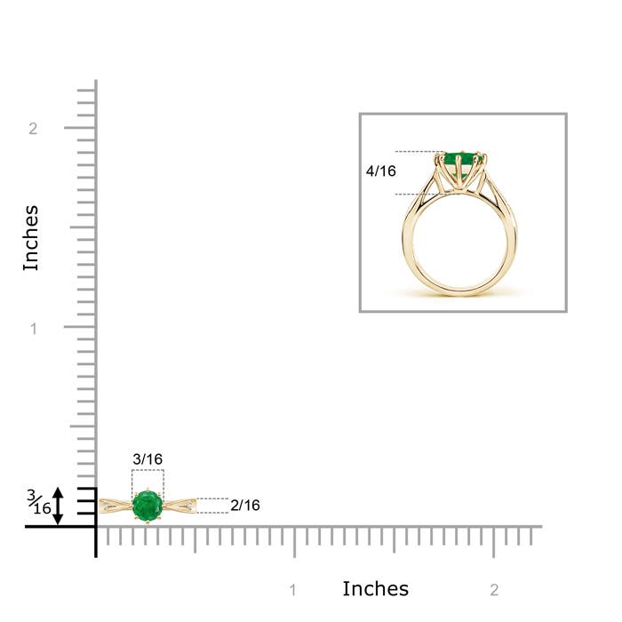 AA - Emerald / 0.25 CT / 14 KT Yellow Gold