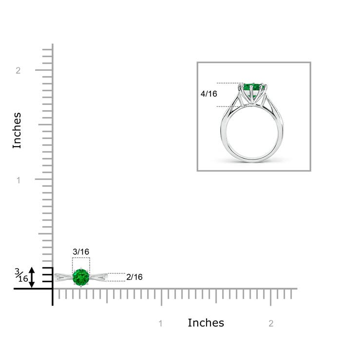 AAAA - Emerald / 0.25 CT / 14 KT White Gold