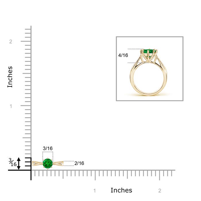 Premium - Lab-Grown Emerald / 0.25 CT / 14 KT Yellow Gold