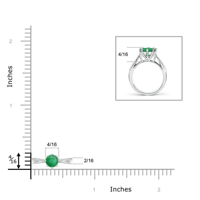 A - Emerald / 0.47 CT / 14 KT White Gold