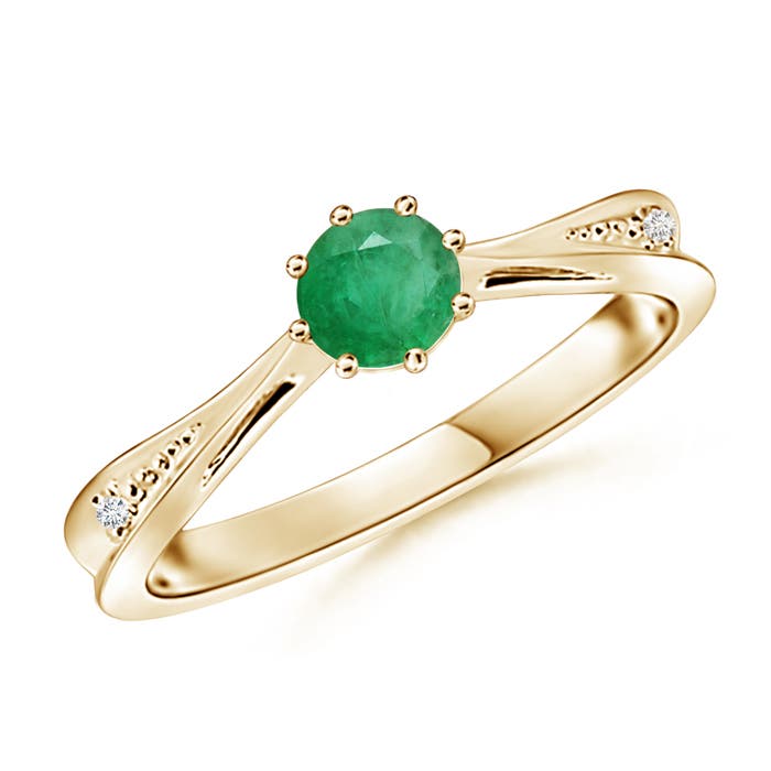 A - Emerald / 0.47 CT / 14 KT Yellow Gold