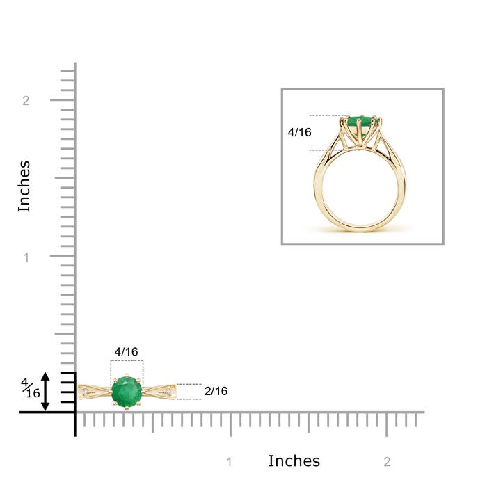 A - Emerald / 0.47 CT / 14 KT Yellow Gold