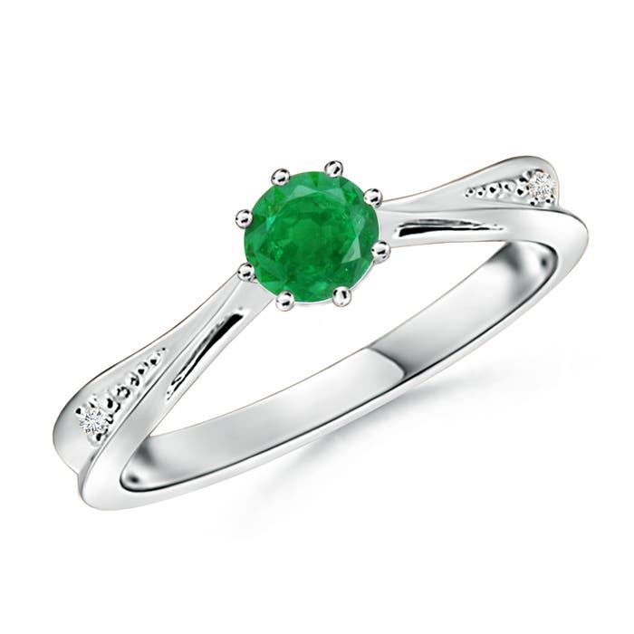 AA - Emerald / 0.47 CT / 14 KT White Gold