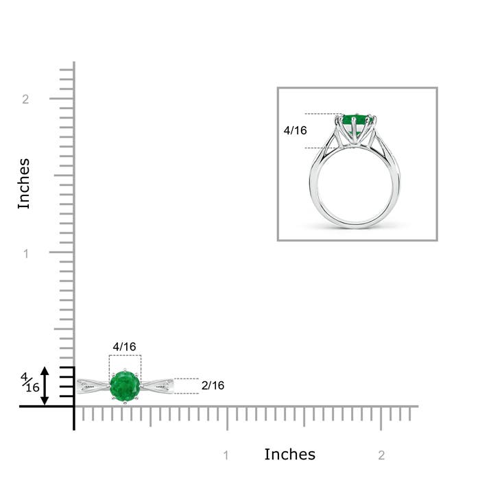 AA - Emerald / 0.47 CT / 14 KT White Gold