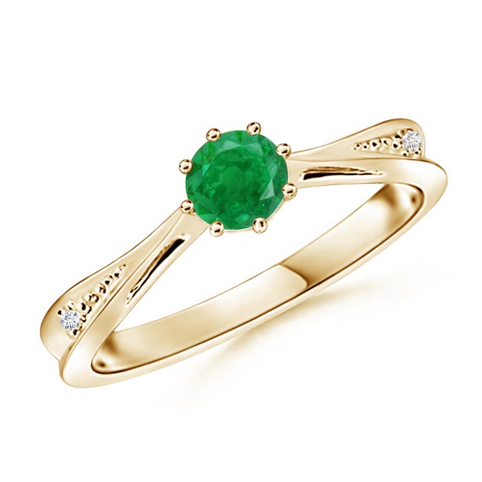 AA - Emerald / 0.47 CT / 14 KT Yellow Gold