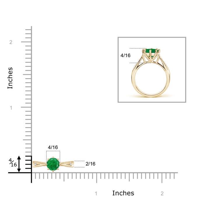 AA - Emerald / 0.47 CT / 14 KT Yellow Gold