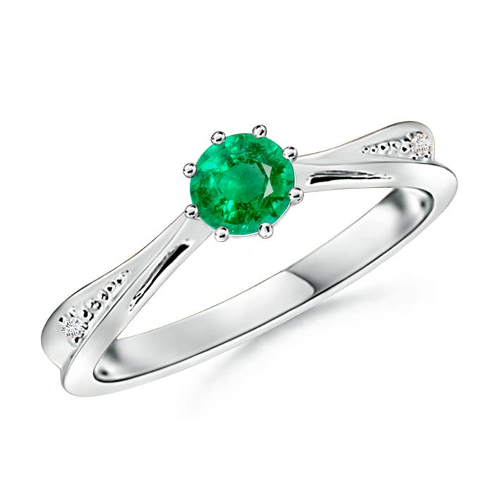 AAA - Emerald / 0.47 CT / 14 KT White Gold