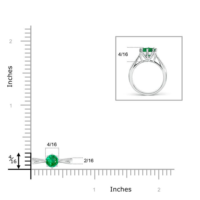 AAA - Emerald / 0.47 CT / 14 KT White Gold