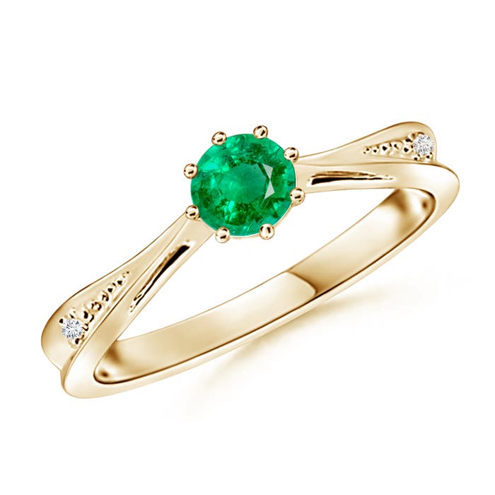 AAA - Emerald / 0.47 CT / 14 KT Yellow Gold