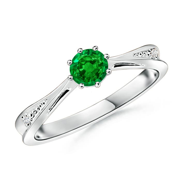 AAAA - Emerald / 0.47 CT / 14 KT White Gold