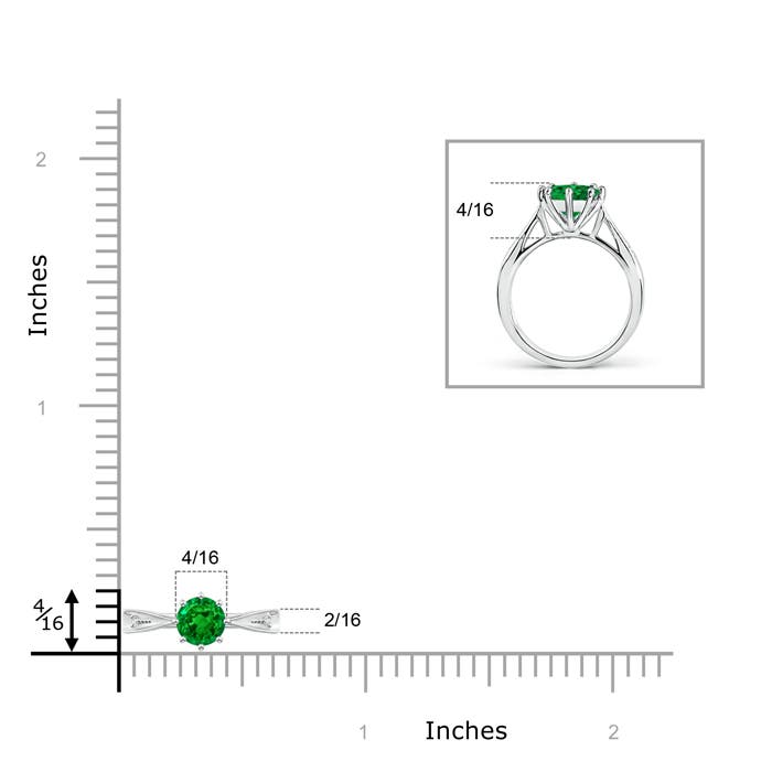 AAAA - Emerald / 0.47 CT / 14 KT White Gold